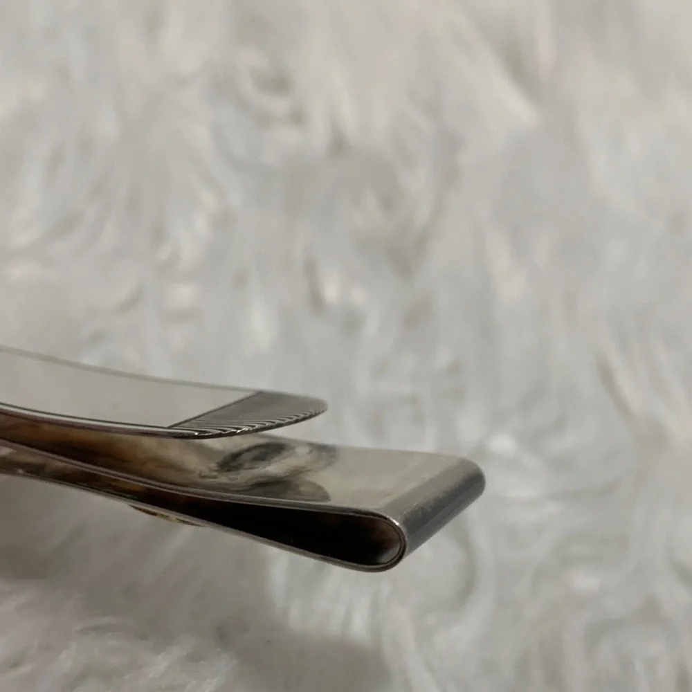 Stylish Silvertone Money Clip Black Accent with 4 Horses